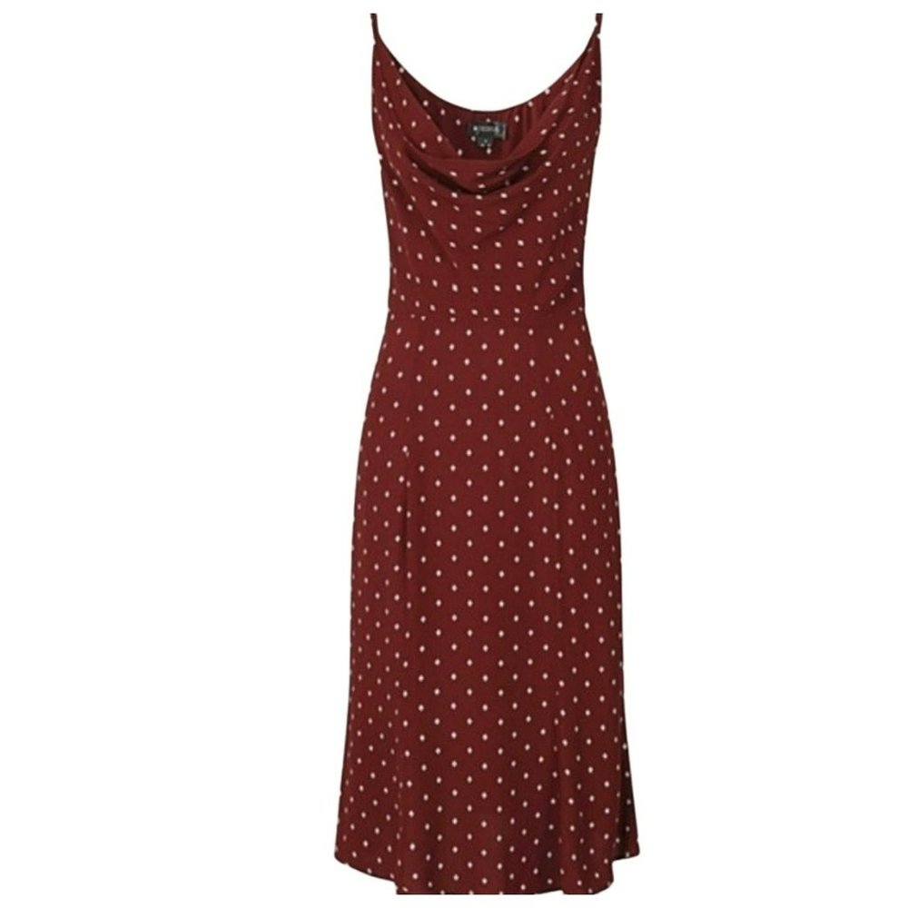 New Bright & Beautiful ModCloth maroon diamond print dress women’s 8